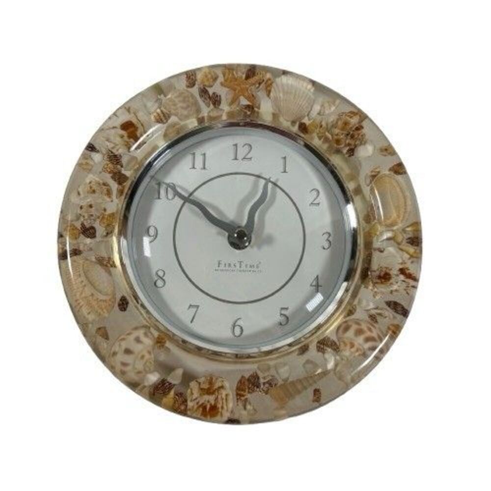 Vintage Sands of Time Lucite Wall Clock Sea Shell Seashell Seaside Beach House